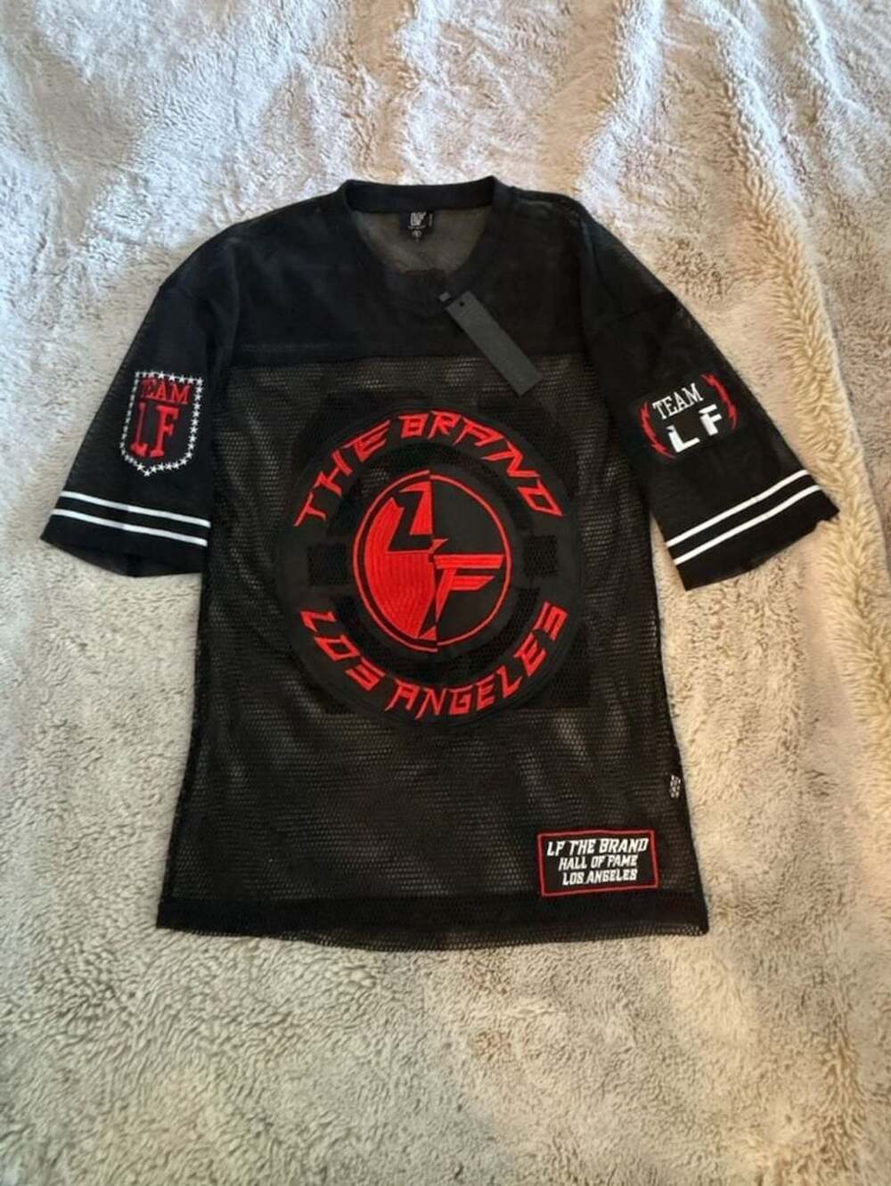 LF The Brand Mesh Jersey Size S Black Red Los Angeles 18